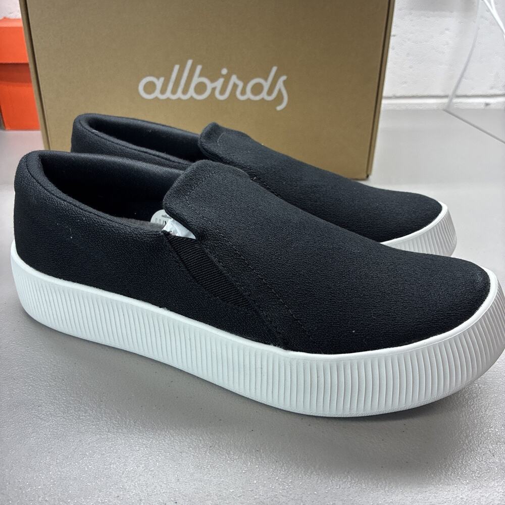 Allbirds Lounger Lift Womens Size 10 Black White Casual Slip On Shoes Sneakers